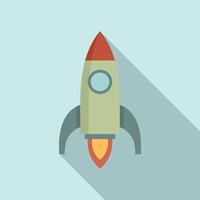 Life skills start rocket icon, flat style vector