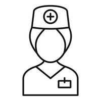 icono de enfermera cirujana, estilo de esquema vector