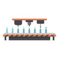 Bottle drink assembly line icon, flat style vector