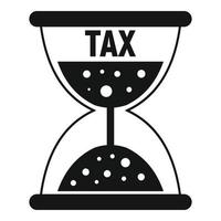 Tax hourglass icon, simple style vector
