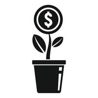 Plant money investor icon, simple style vector