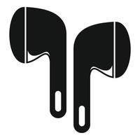 icono de accesorio de auriculares inalámbricos, estilo simple vector