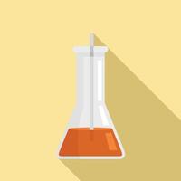 Clinic lab flask icon, flat style vector