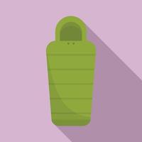 Sleeping bag equipment icon, flat style vector