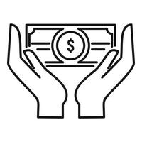 Money investor icon, outline style vector