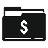 icono de carpeta de dinero, estilo simple vector