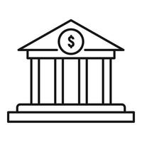 Bank building icon, outline style vector