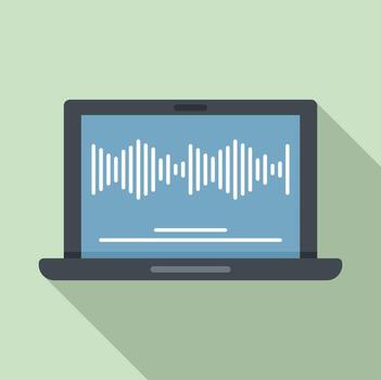 Notebook screen recording icon, flat style vector