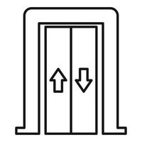 Bell elevator icon, outline style vector