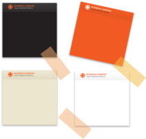 professioneel bedrijf schrijfbehoeften items reeks zwart oranje modern kleur stijlen PNG illustratie