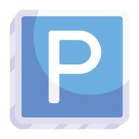 Parking sign 2d icon vector design