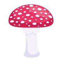 An editable 2d icon of mushroom vector