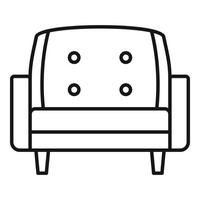 icono de sillón de cuero, estilo de esquema vector