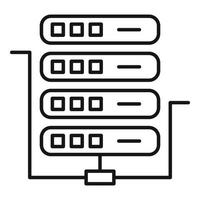 icono de red de datos del servidor, estilo de esquema vector