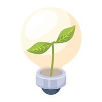 A 2d icon design of eco light vector