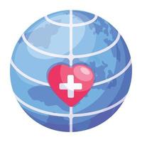 A handy 2d icon of world donation vector