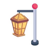 A colourful 2d icon of street light vector