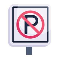 Trendy 2d icon of no parking vector