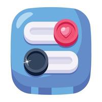 A 2d icon of toggle buttons vector