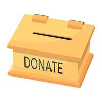 Ready to use 2d icon of charity box vector