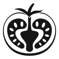 sabroso icono de medio tomate, estilo simple vector