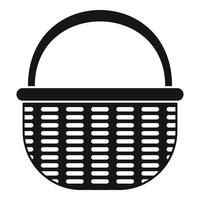 Bamboo wicker icon, simple style vector