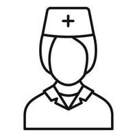 Nurse character icon, outline style vector