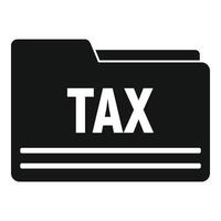 Tax folder icon, simple style vector