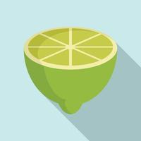 Half lime icon, flat style vector