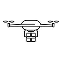 Package drone delivery icon, outline style vector