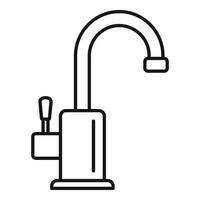 Kitchen water tap icon, outline style vector