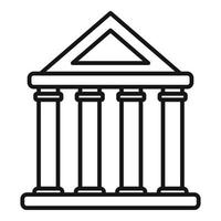 Bank building icon, outline style vector