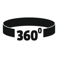 Virtual 360 degrees icon, simple style vector