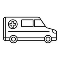 Hospital ambulance icon, outline style vector