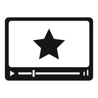 icono de reproductor de video de cine estrella, estilo simple vector