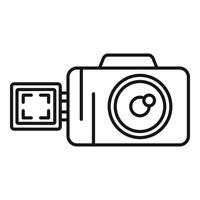 Screen recording camera icon, outline style vector