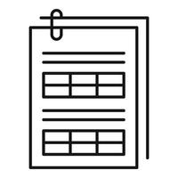 Tax papers icon, outline style vector