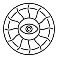 Eye sun alchemy icon, outline style vector