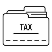 Tax folder icon, outline style vector