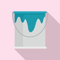 Paint bucket icon, flat style vector