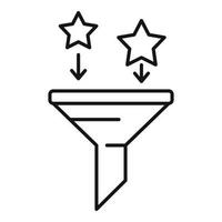 icono de embudo de estrella, estilo de esquema vector