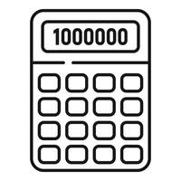 Millionaire calculator icon, outline style vector