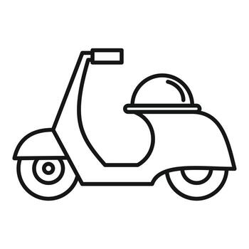 icono de envío de scooter, estilo de esquema vector