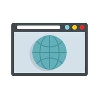 Hosting domain icon, flat style vector