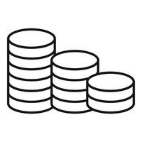 Coins stack icon, outline style vector