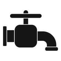 Metal faucet icon, simple style vector