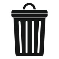 Trash bin icon, simple style vector