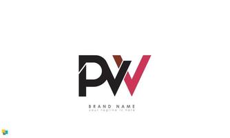 Alphabet letters Initials Monogram logo PW, WP, P and W vector