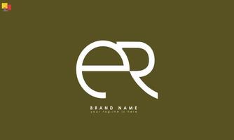 Alphabet letters Initials Monogram logo ER, RE, E and R vector