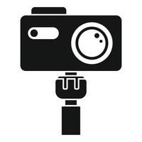 Professional action camera icon, simple style vector